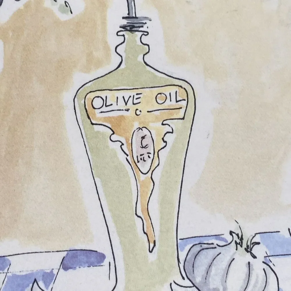 Vtg Sarina Tile Wall Art 8x8 Italian Olive Oil Bottle Kitchen Still Life Decor